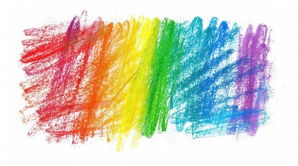 Grunge hand drawn illustration, drawn with pastel, wax, rainbow crayons, isolated.