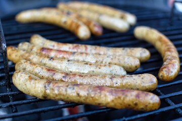 sausages on the grill	