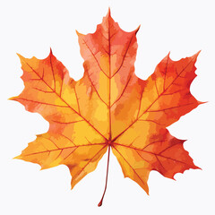 Naklejka na ściany i meble Autumn Leave Clipart isolated on white background