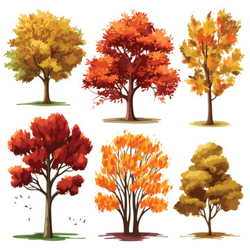 Autumn trees Clipart