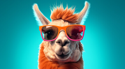 Obraz premium Close up portrait of camel against vibrant background