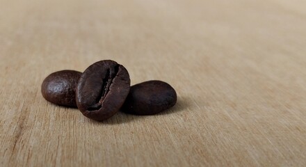 Coffee beans background. Close up of roasted coffee beans.