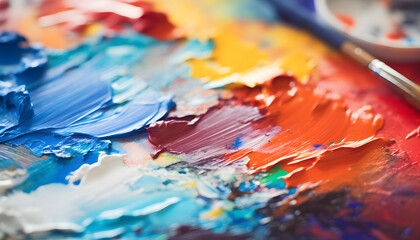 Obraz premium background with vibrant colors and textured brush strokes