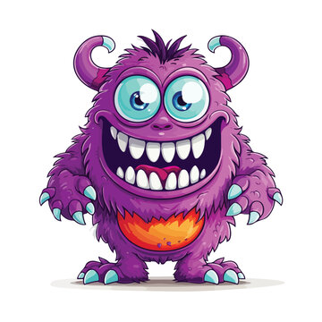 Cartoon Monster Clipart isolated on white background