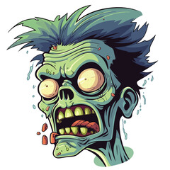 Cartoon Zombie Clipart isolated on white background