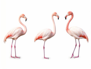 flamingo collection set isolated on transparent background, transparency image, removed background