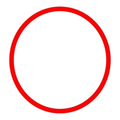red circle, white background