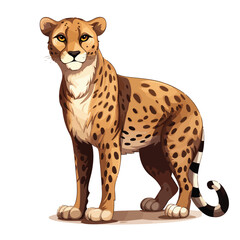 Charming Cheetah Clipart isolated on white background