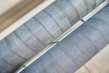 Textured rollers Industrial printing Cyan magenta yellow black and pink colour inkjet and laser jet...