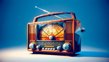 Radio classic design, with dials and antenna