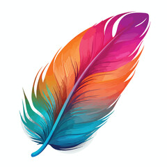 Colourful Feather Clipart isolated on white background