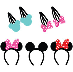 Mickey Mouse and Minnie Mouse Hair Accessories