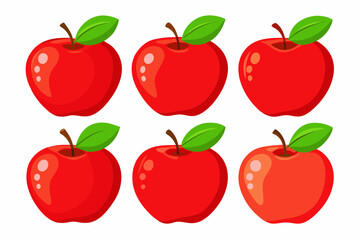 set of apples vector art illustration