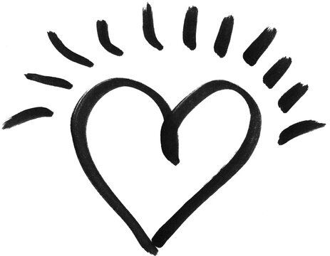 Hand Draw Heart marker cartoon art