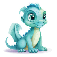 Cute Baby Dragon Clipart isolated on white background