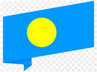 Palau flag wave isolated on png or transparent background vector illustration.