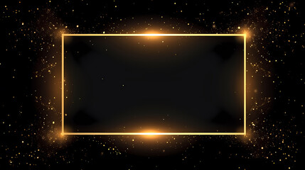 Obraz premium Luxurious golden rectangular frame paired with stylish black background