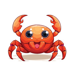Cute Crab Clipart Ocean Animals Clipart isolated on white