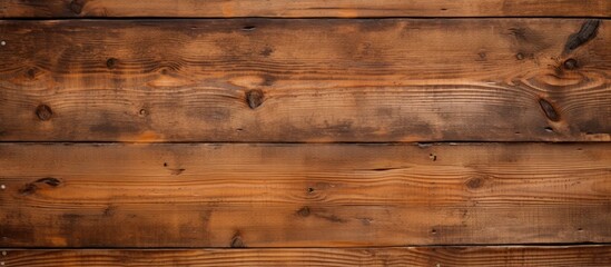 A detailed close up of a brown hardwood plank flooring with a grainy texture, showcasing the natural beauty of the wood grain and amber tones