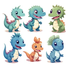 Fotobehang Cute Dinosaurs Clipart isolated on white background © Noman