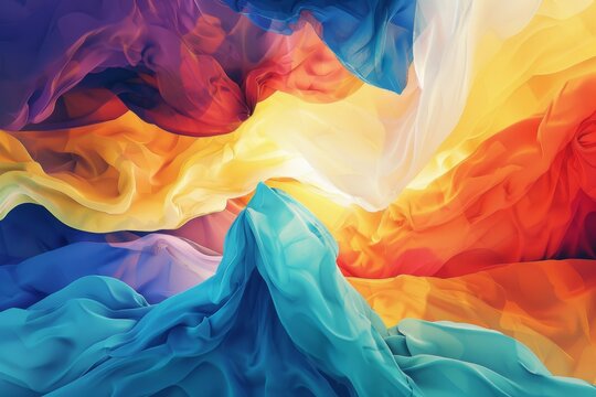 Abstract background of multicolored wavy fabric. abstract background for go for International Pillow Fight Day 
