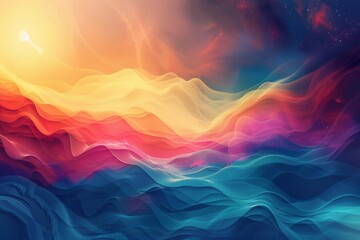Abstract wavy background. Colorful glowing lines. abstract background for go for Sorry Charlie Day
