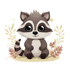 Cute Raccoon Clipart Clipart isolated on white background