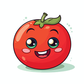 Cute Tomato Clipart isolated on white background