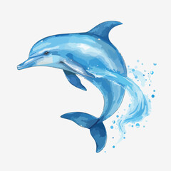 Dolphin Clipart Ocean isolated on white background