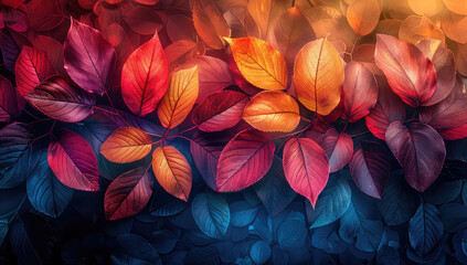 Colorful leafs. Created with Ai