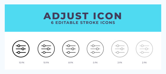Adjust icon vector illustration. With editable stroke for web. App and more.