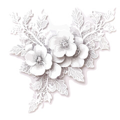 Floral White Lace Clipart isolated on white background