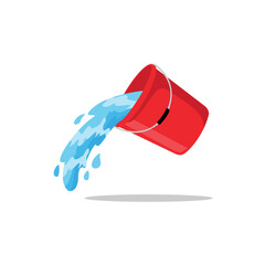spilled water bucket free vector illustration © Hasyim Asngari