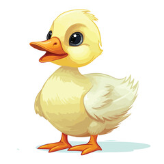 Fluffy Duckling Clipart isolated on white background