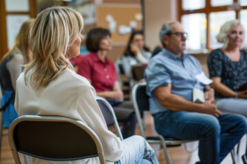 Engaged participants in a group support session
