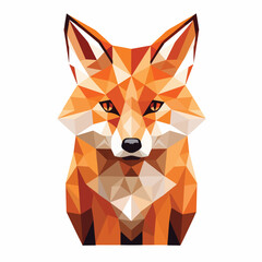 Geometric Fox Clipart isolated on white background