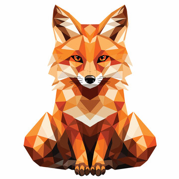 Geometric Fox Clipart isolated on white background