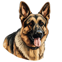 German Shepherd Clipart isolated on white background 