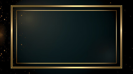 Radiant gold glitter frame on black background