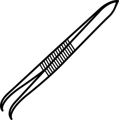 Forceps Outline Illustration Vector