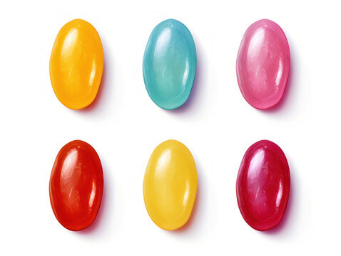 jellybean collection set isolated on transparent background, transparency image, removed background