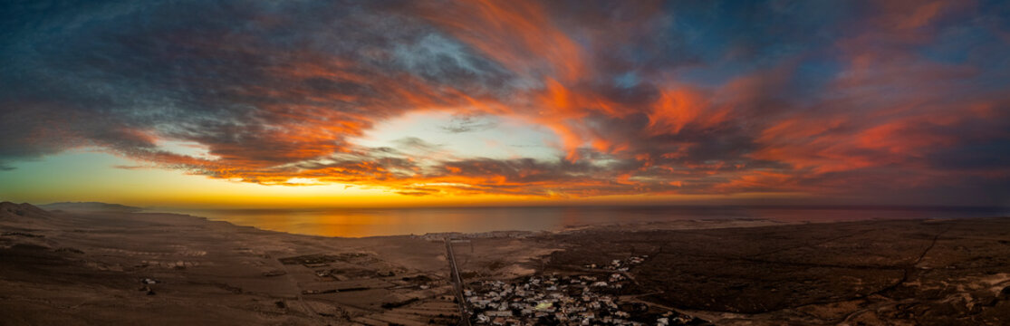 Dramatic Sunset over Surfer's Paradise in Fuerteventura