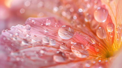 Dew Drops on Exotic Flower Macro Photography