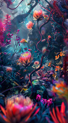 Obraz na płótnie Canvas Surreal Fantasy Flora Underwater Scene