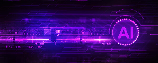 2d illustration Artificial Intelligence (AI) concept
