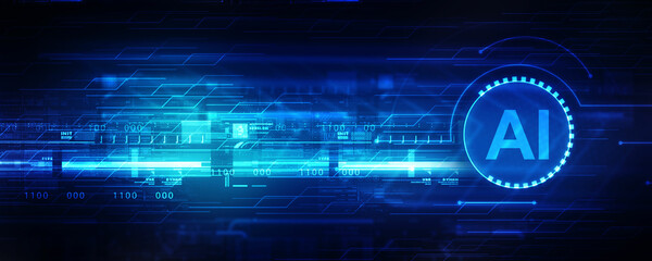 2d illustration Artificial Intelligence (AI) concept
