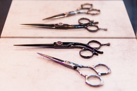 Professional Hairdressing Scissors on Table