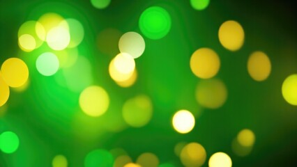 Obraz premium Abstract blur bokeh banner background. Gold bokeh on defocused Orange and Green background