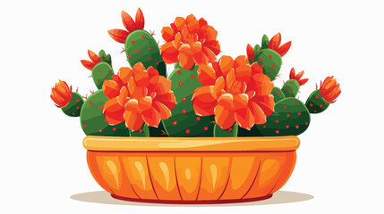 A desert plant cactus for indoor planting  flat vector