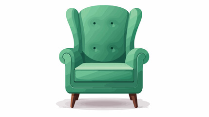 A green vector chair isolated on a white background
